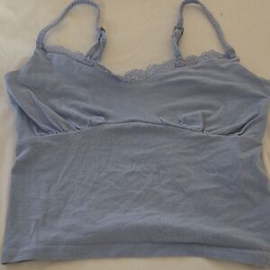 Hollister Light Blue Camisole with Lace Trim